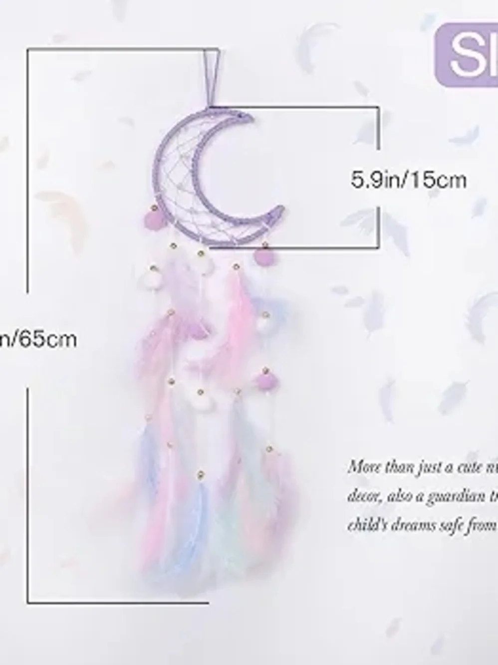 Lavender Moon Dreamcatcher with Pastel Feathers